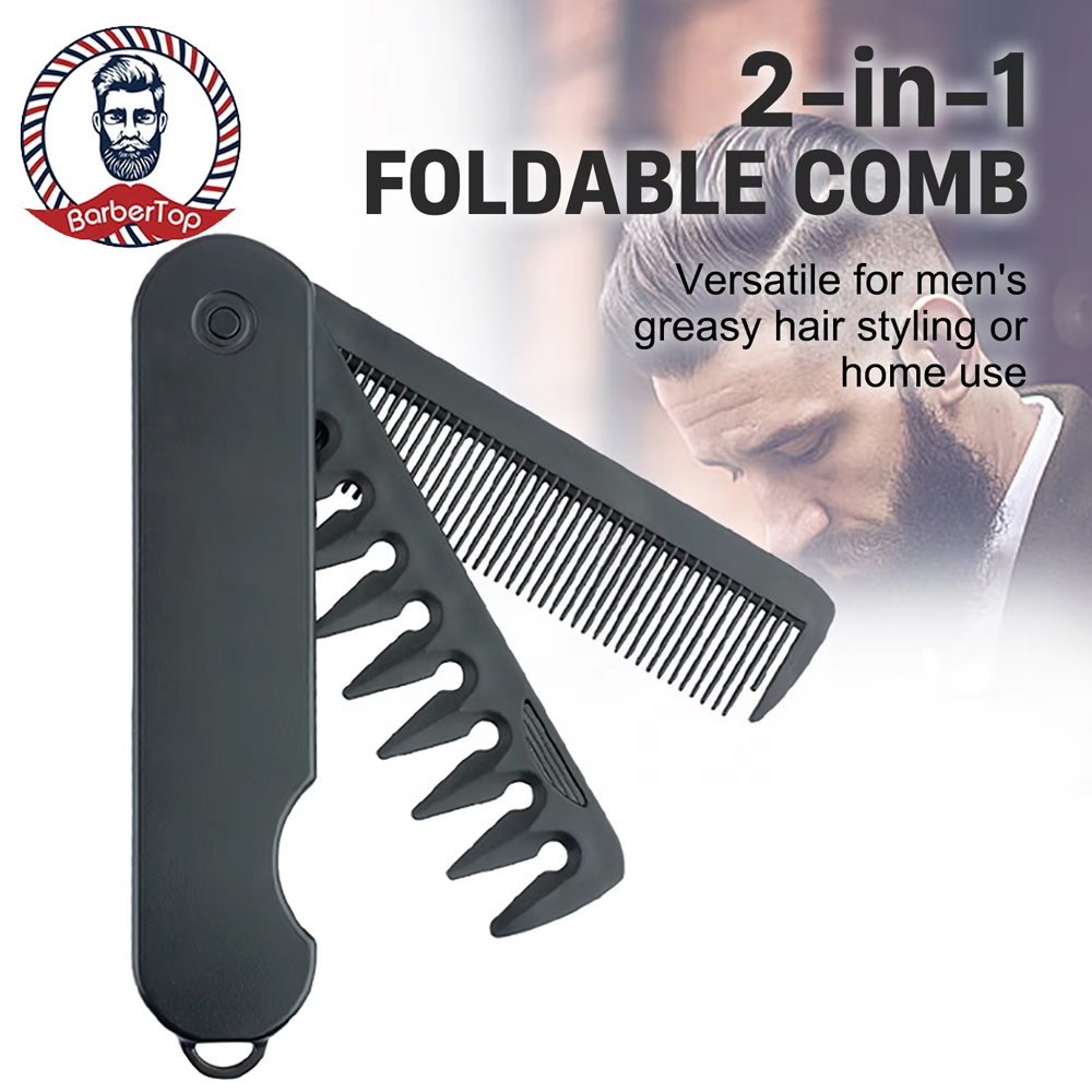 Men'S Grooming Oil - Przenośny wielofunkcyjny plastikowy składany grzebień kieszonkowy