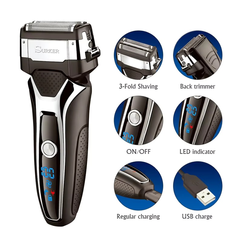 Men'S Grooming Razor Kit - Elektryczna golarka Surker dla mężczyzn, akumulatorowa,